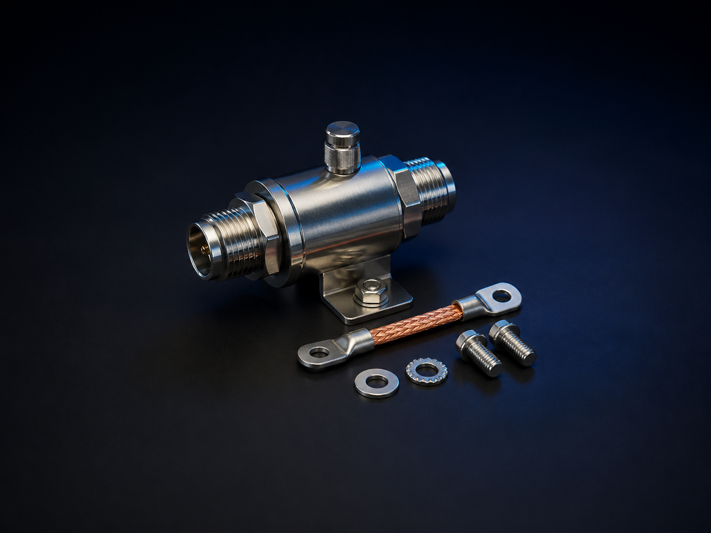 Lightning arrestor and earthing assembly
