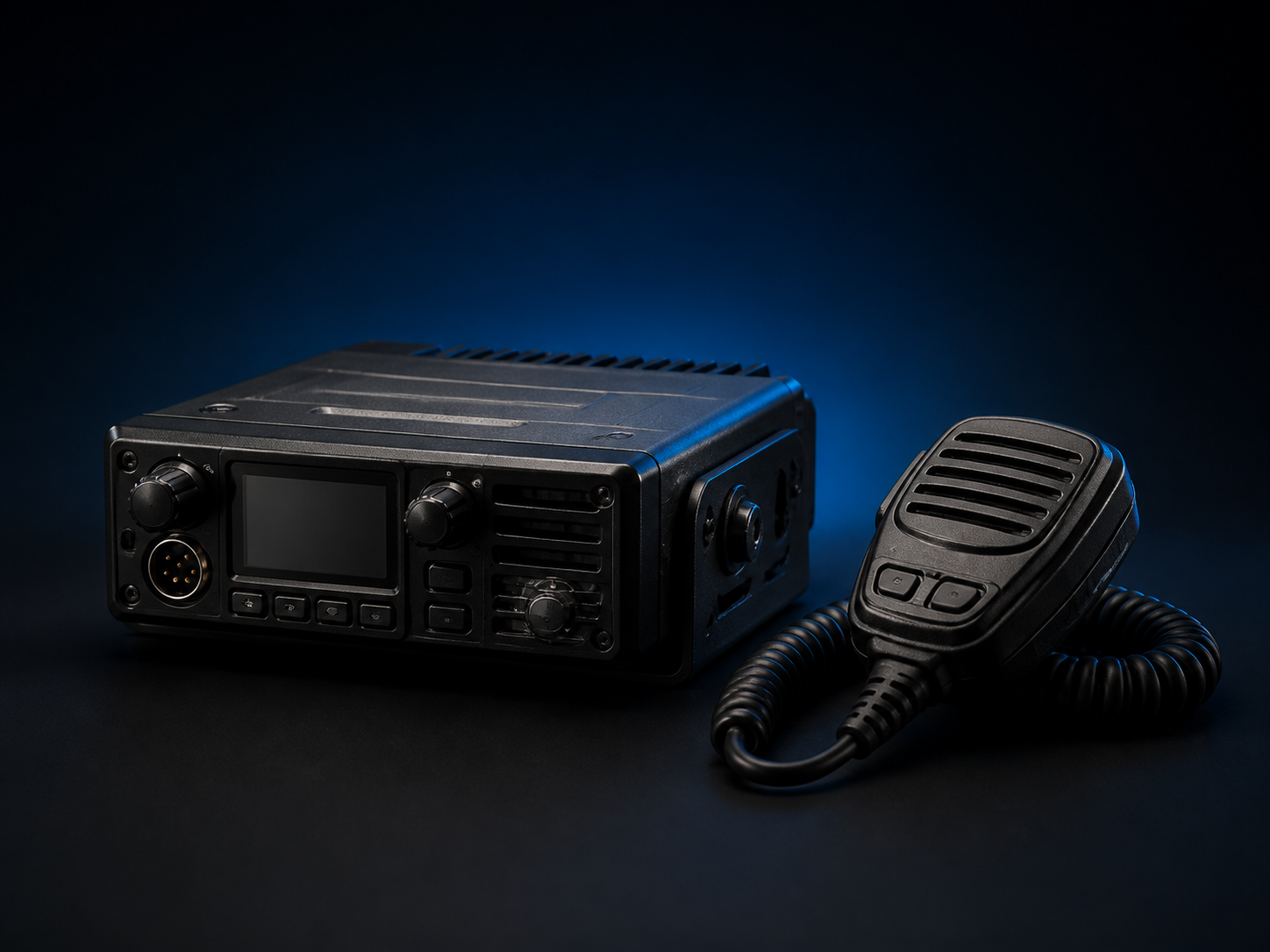 Vehicle mobile radio transceiver with hand microphone