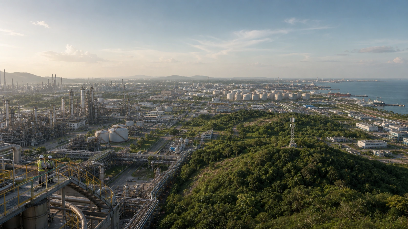 Panoramic refinery and terminal network spanning process units, tank farms and remote operations
