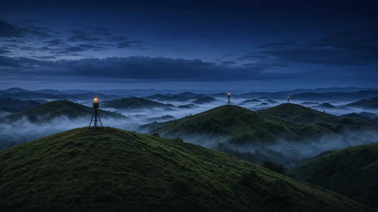 Illustration: relay chain across hills